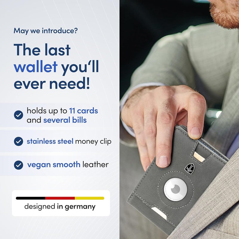 TRAVANDO AirTag* Wallet Mens Wallet with Money Clip Air Tag Wallet Card Holder RFID Blocking Bifold Gifts for Men - Image 3